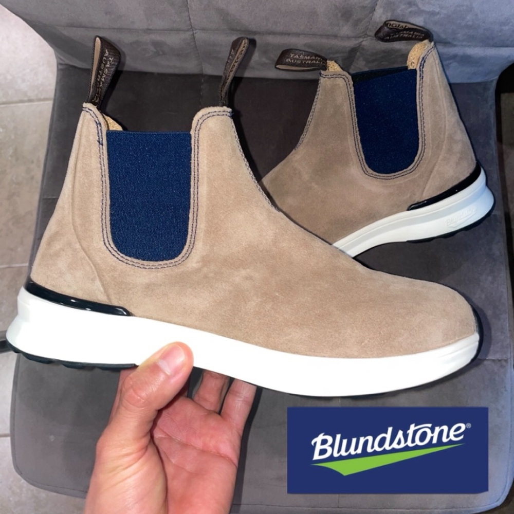 NEW Blundstone Unisex Chelsea Sneaker Boots Suede Sand Navy